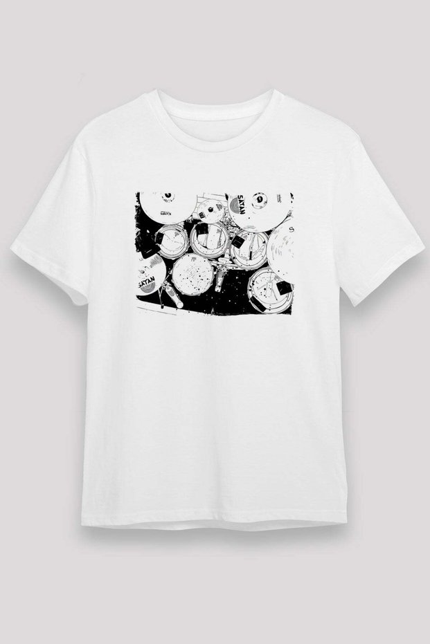 Bateri Unisex Printed White T-Shirt - Tshirt