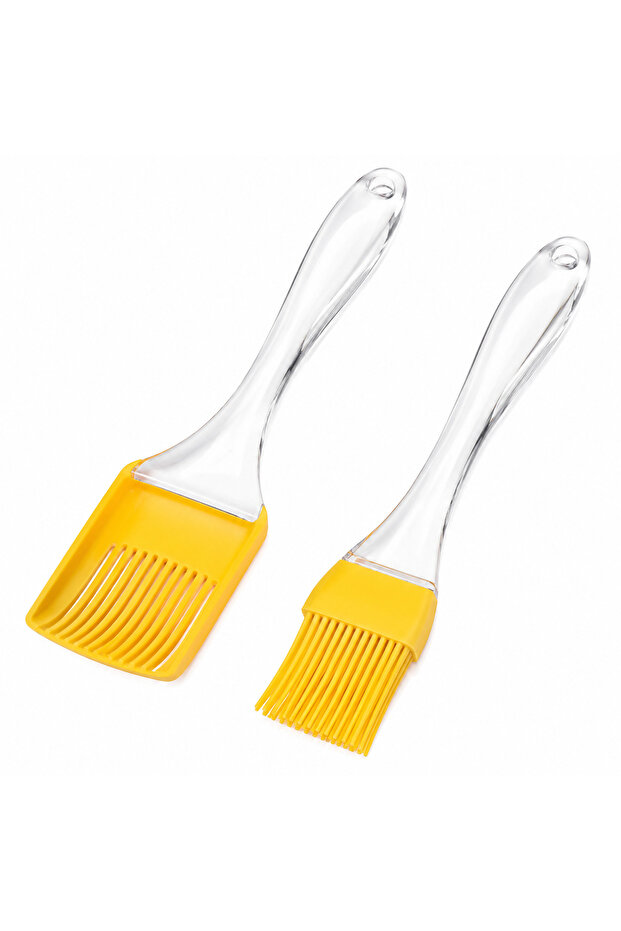 Silicone Basting Brush & Spatula Set - 2 Pcs Heat Resistant Kitchen Tool Set for BBQ, Baking & Cooking