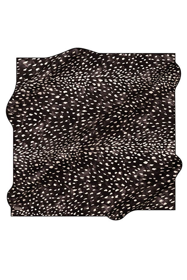 Black 90X90 Silk Twill Scarf