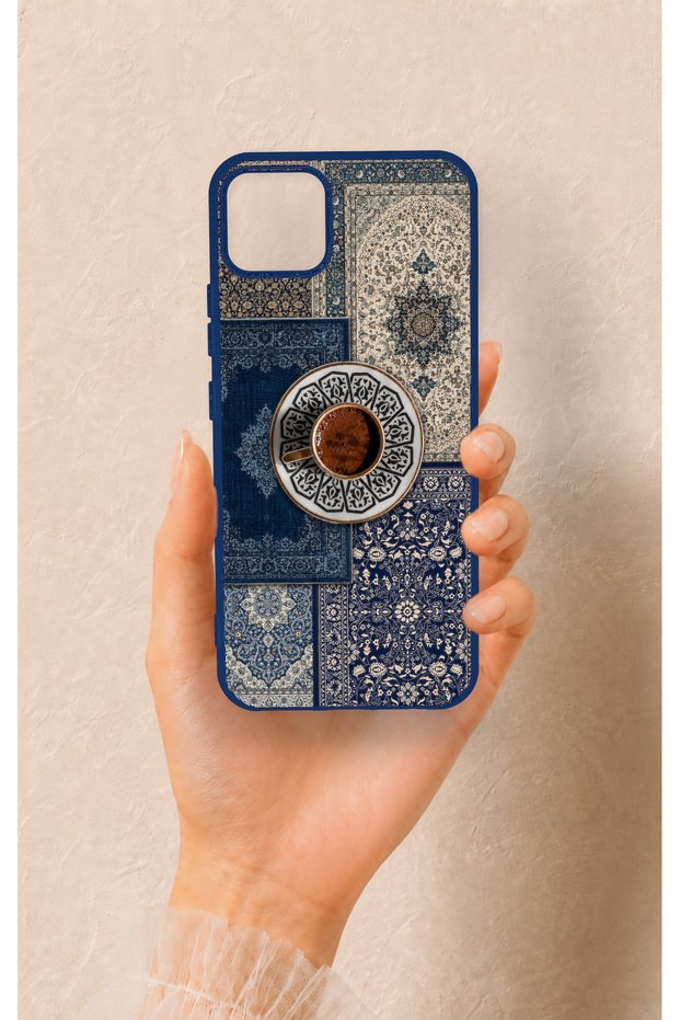 Realme C11 2021 Compatible Turkish Coffee and Kilim Patterned Silicone Case
