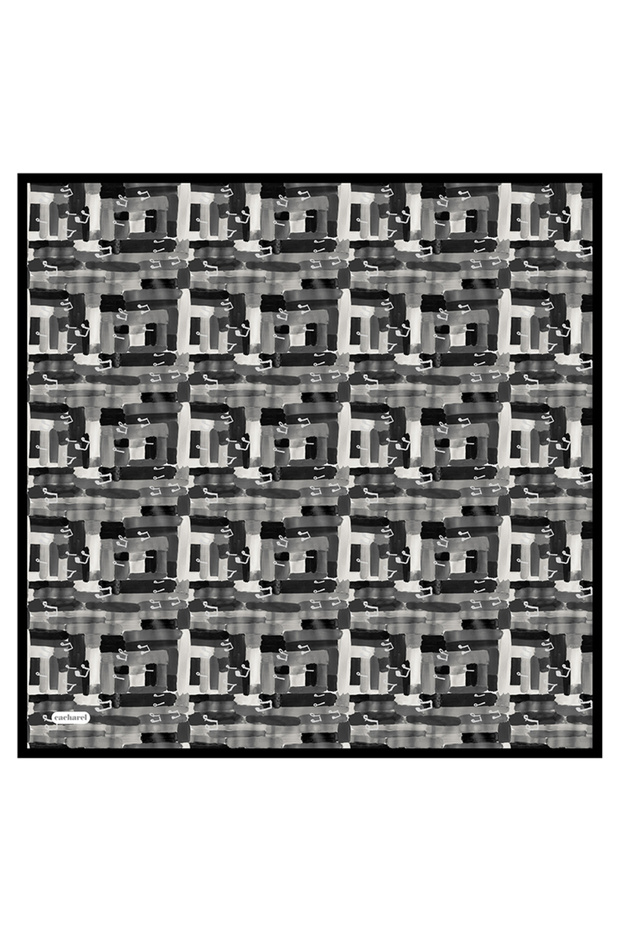 وشاح حريري أسود مقاس 90×90