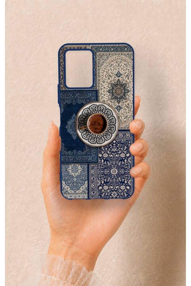Vivo Y33S Compatible Turkish Coffee and Kilim Patterned Silicone Case