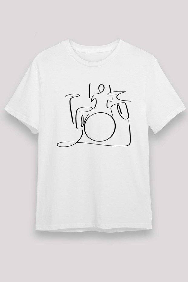 Bateri Unisex Printed White T-Shirt - Tshirt
