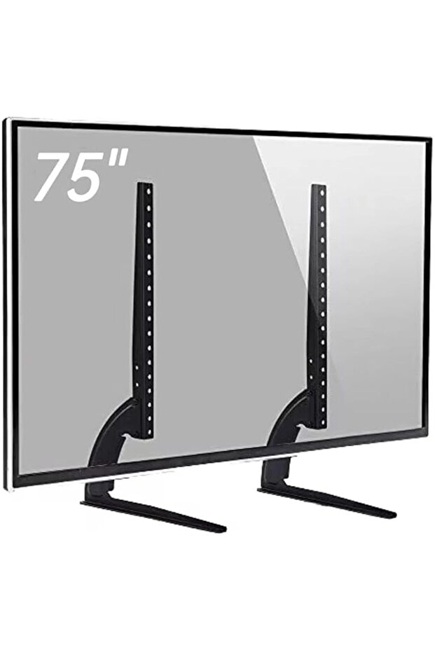 حامل تلفزيون NOVA للطاولة/أرجل تلفزيون لشاشات LCD وLED والبلازما المسطحة من 37 إلى 75 بوصة قابل للإمالة وضبط الارتفاع