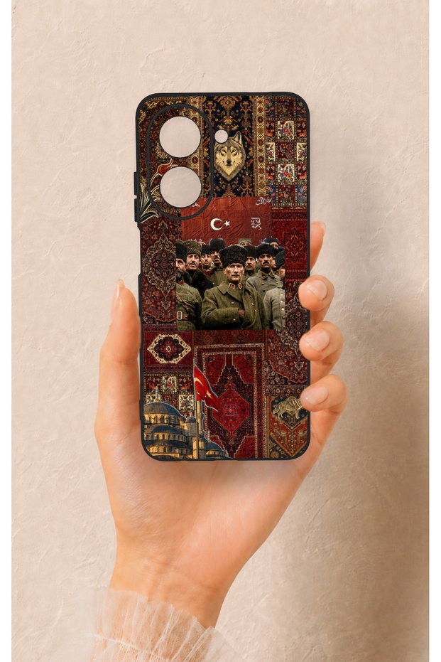 Redmi A5 Compatible Bozkurt and Atatürk Patterned Silicone Case