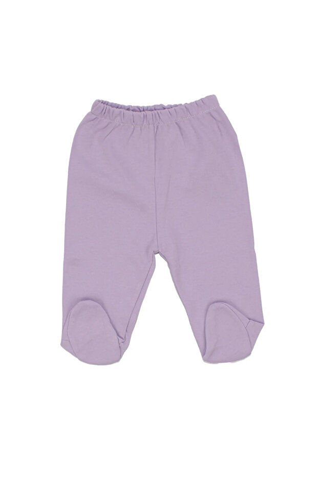 Unisex Booties Lilac Combed Cotton Booties Single Bottom