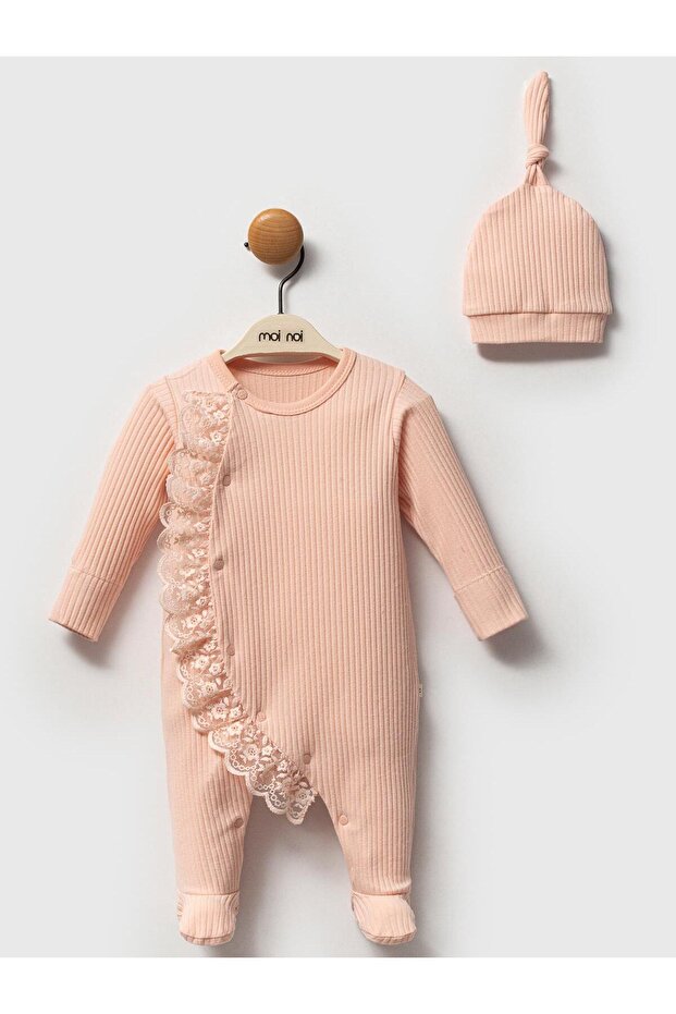 2-Piece Printed Jumpsuit with Hat - Powder
