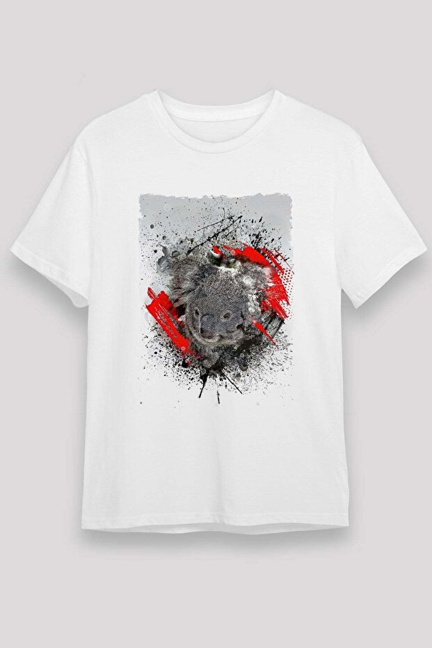 Koala Unisex Printed White T-Shirt - Tshirt