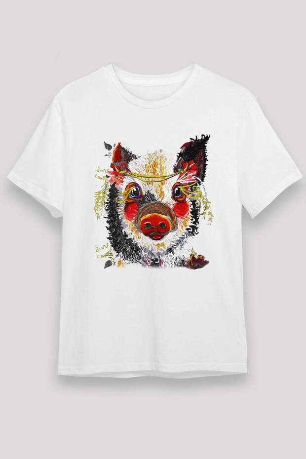 Pig White Unisex T-Shirt T-Shirt