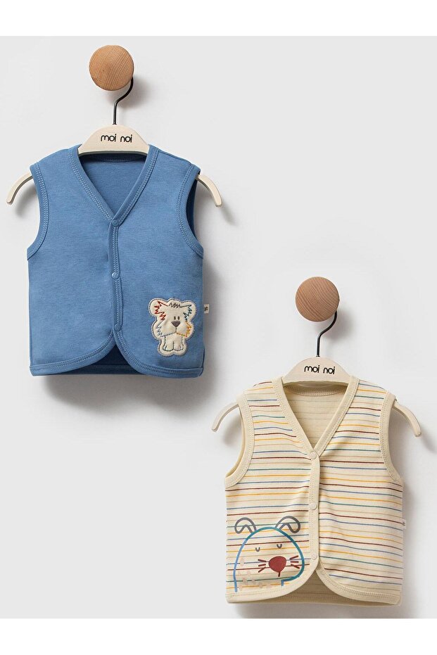 2-Piece Printed 1-9 Month Vest - Blue