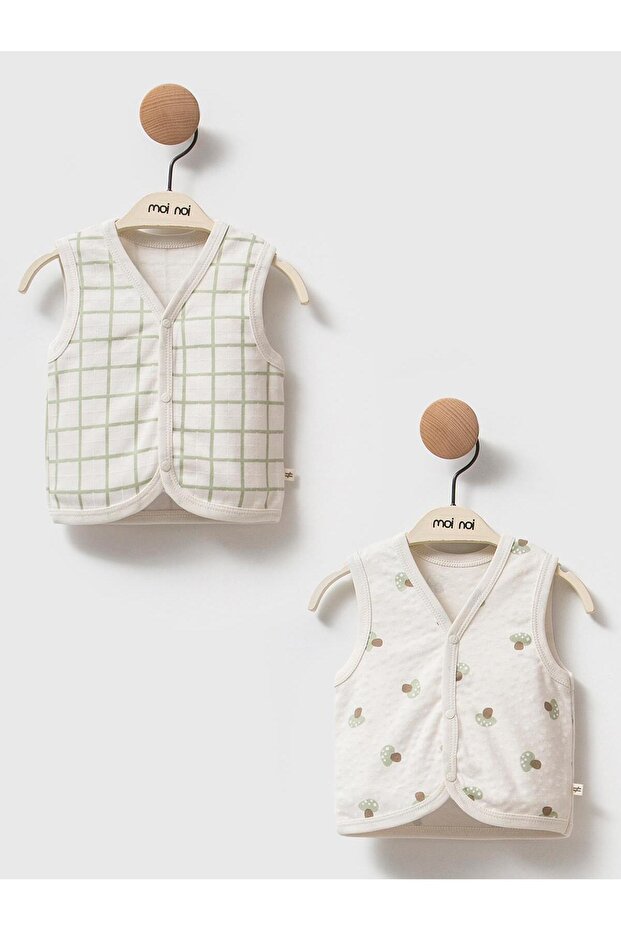 2-Piece Printed 1-9 Month Vest - Gray