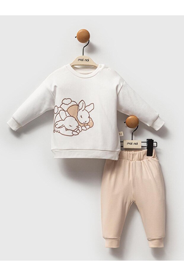 2-Piece Printed 3-12 Month Set - Ecru