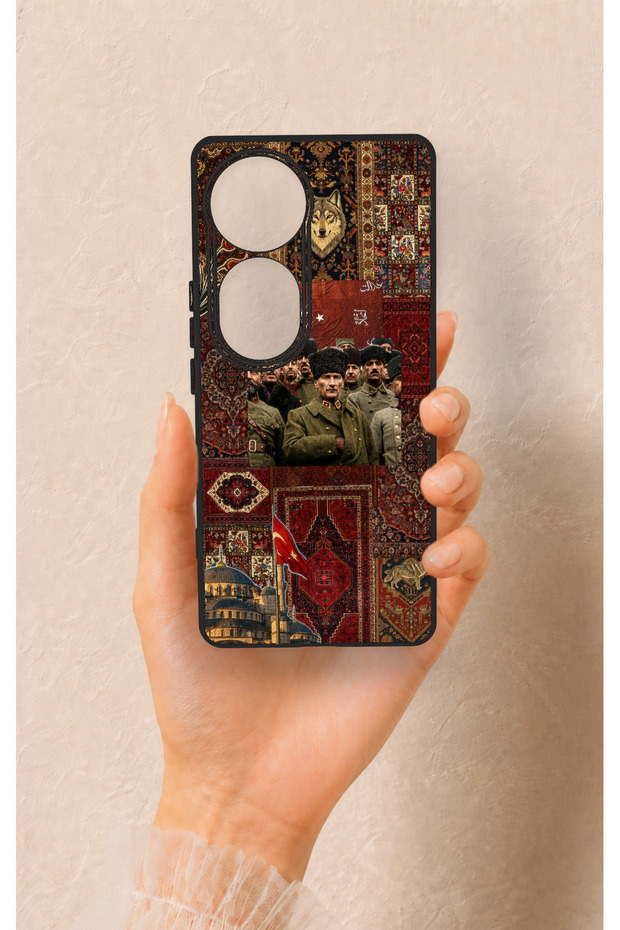 Vivo V40 Compatible Bozkurt and Atatürk Patterned Silicone Case