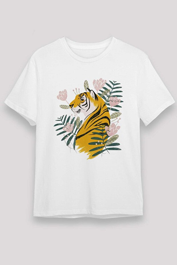 Tiger White Unisex T-Shirt T-Shirt