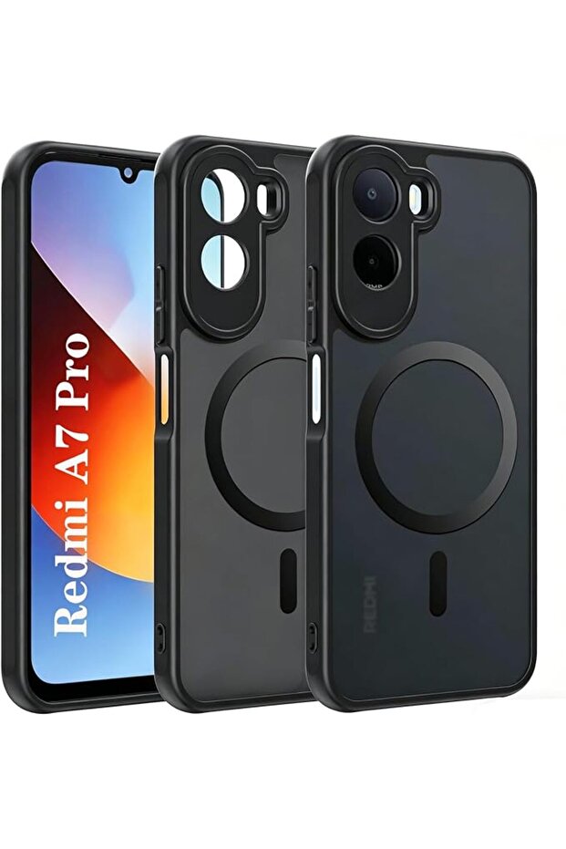 متوافق مع حافظة Redmi A7 Pro المغناطيسية - غطاء مقاوم للصدمات متوافق مع MagSafe مع طبقة شبه شفافة غير لامعة