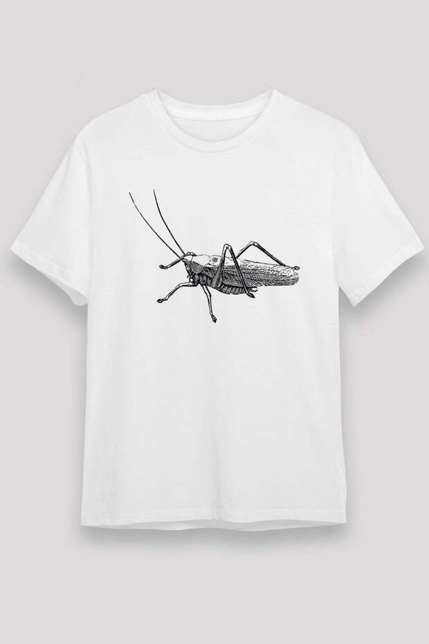 Grasshopper Unisex Printed White T-Shirt - Tshirt