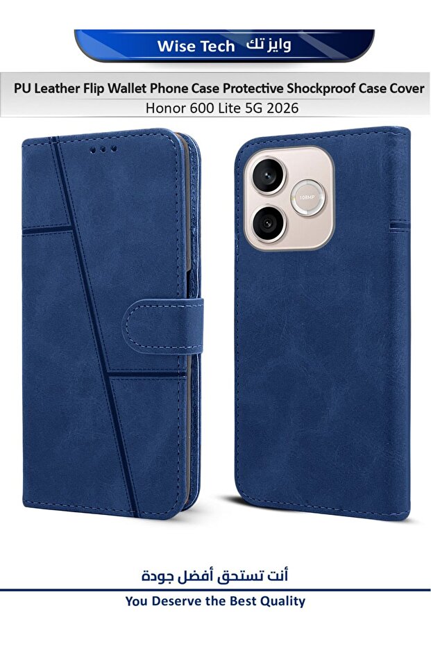 Honor 600 Lite 5G 2026 PU Leather Flip Wallet Phone Case Protective Shockproof Case Cover