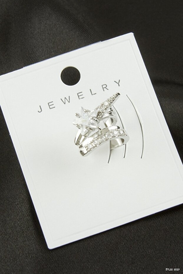 Ilkestor Star Zircon Stone Cartilage Earring 1 Piece (202746) Silver Color