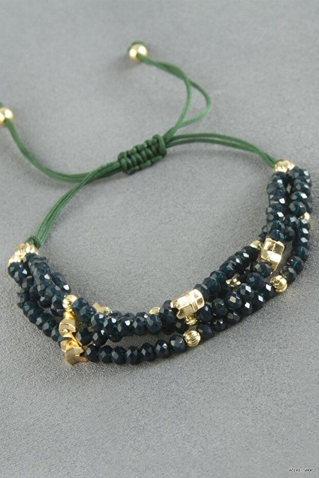 Ilkestor 4-Piece Mixed Crystal Bracelet (202827) Petrol Green