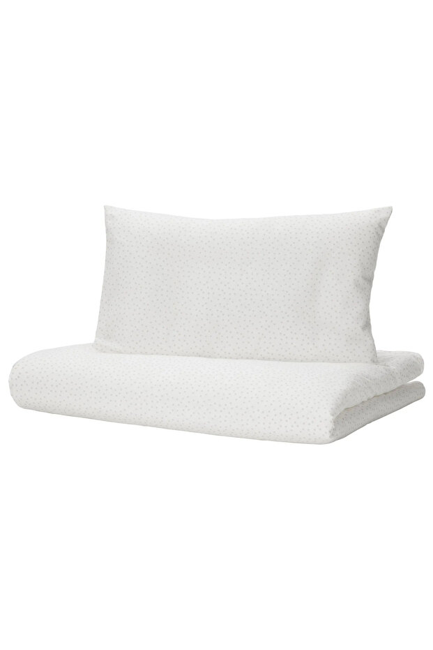 Len Baby Bedding Set, White-Gray, 110X125/35X55 cm