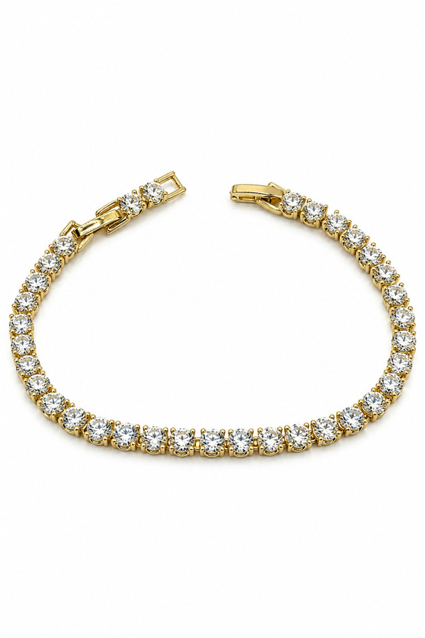 Xuping Gold Color 0.5 cm Zircon Stone Waterway Tennis Women's Bracelet 17.5+2 cm