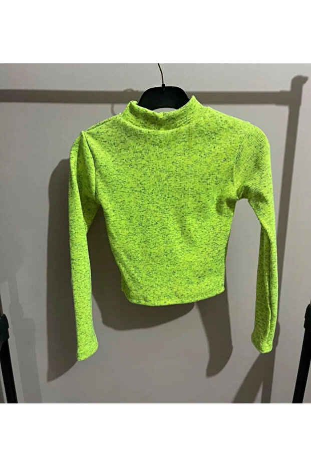 Half Collar Long Sleeve Knitwear Blouse