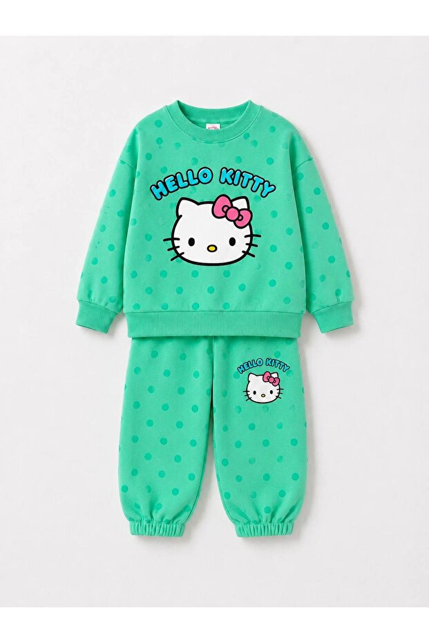 Hello Kity Print Green Girls' Set