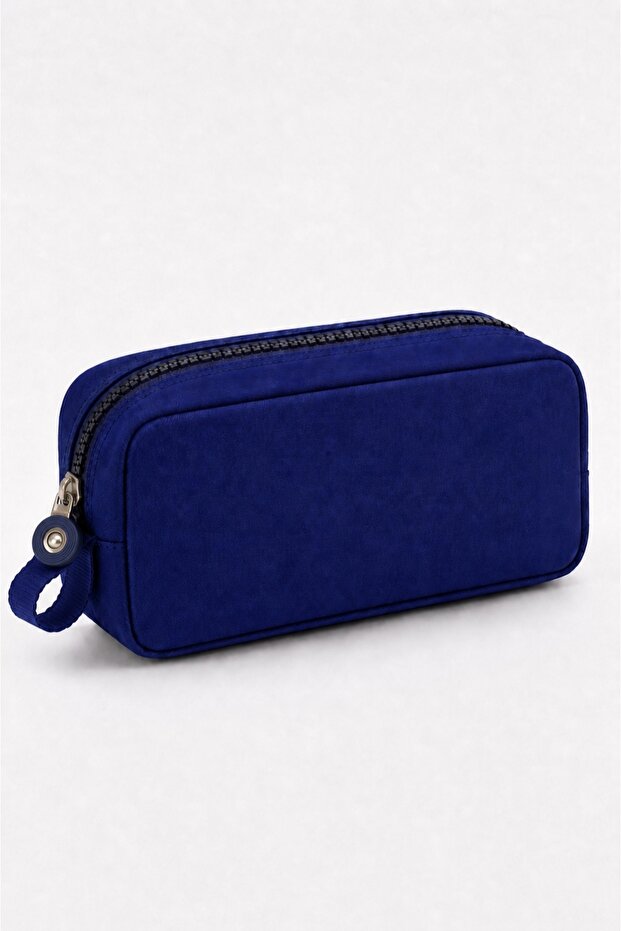 Unisex Navy Blue Pen Holder, Single Compartment Pencil Case, 20X10X3Cm