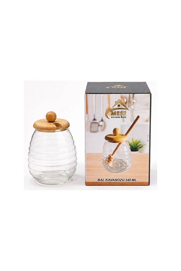 Oak Honey Jar with Spoon 340 ml