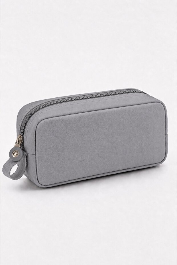 Unisex Gray Pen Holder, Single Compartment Pen Case, 20X10X3Cm