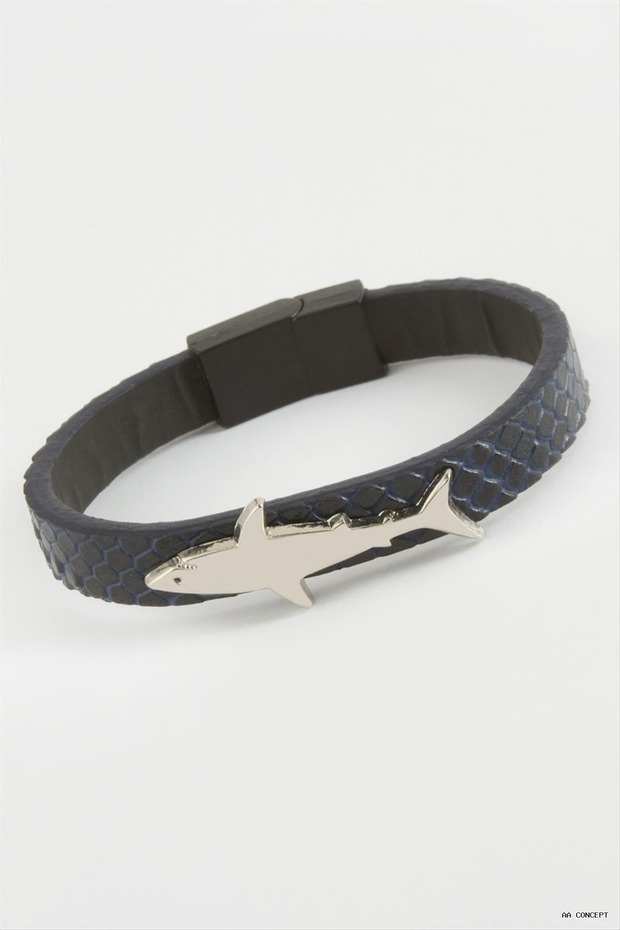 Concepta Fish Quality Magnetic Faux Leather (11430) Bracelet Navy Blue