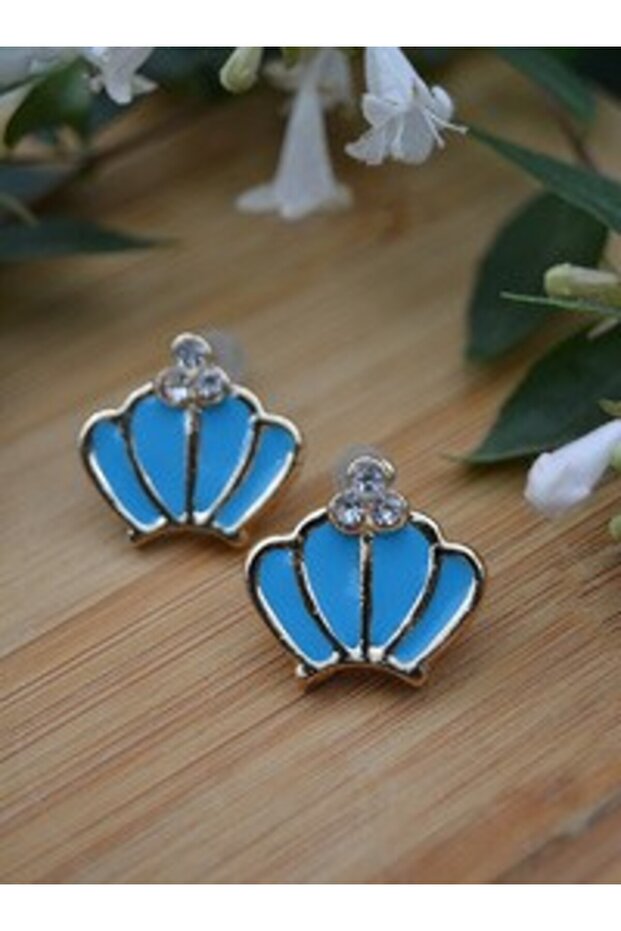 Crown Earrings Mineli - Blue -