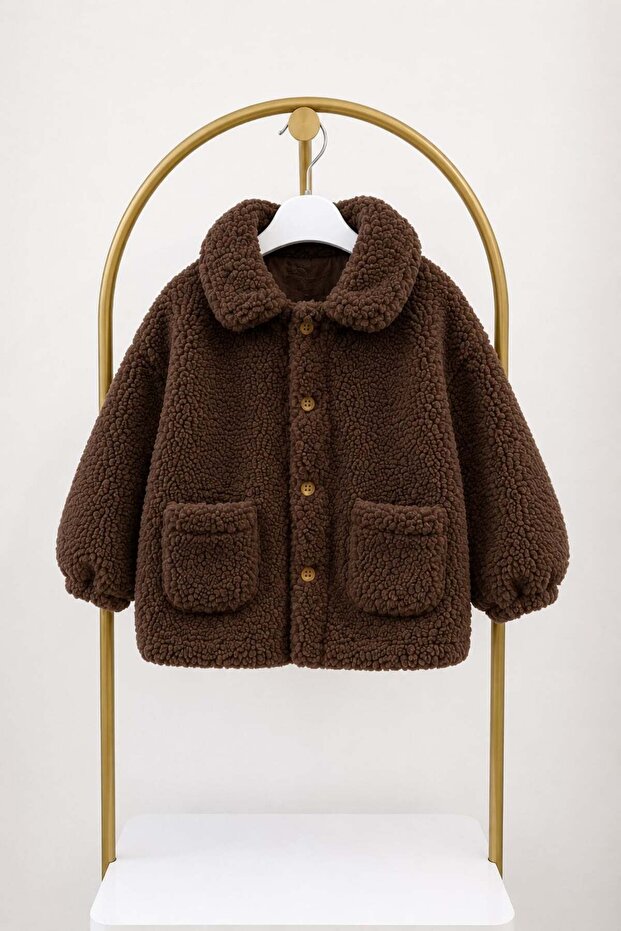 Vauva Boy's Plush Coat Brown