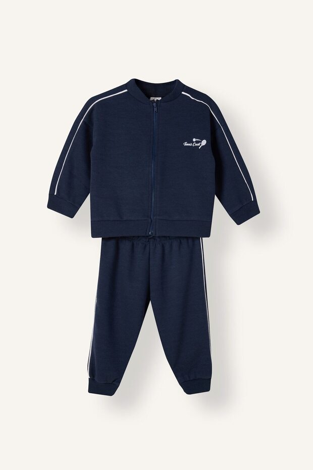 2-Piece Set Printed Zippered Sweatshirt Sweatpants Baby Boy I0150A526Au