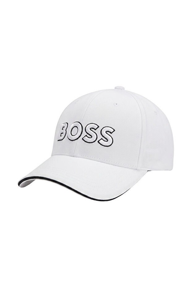 Men's Logo Adjustable Buckle White Hat