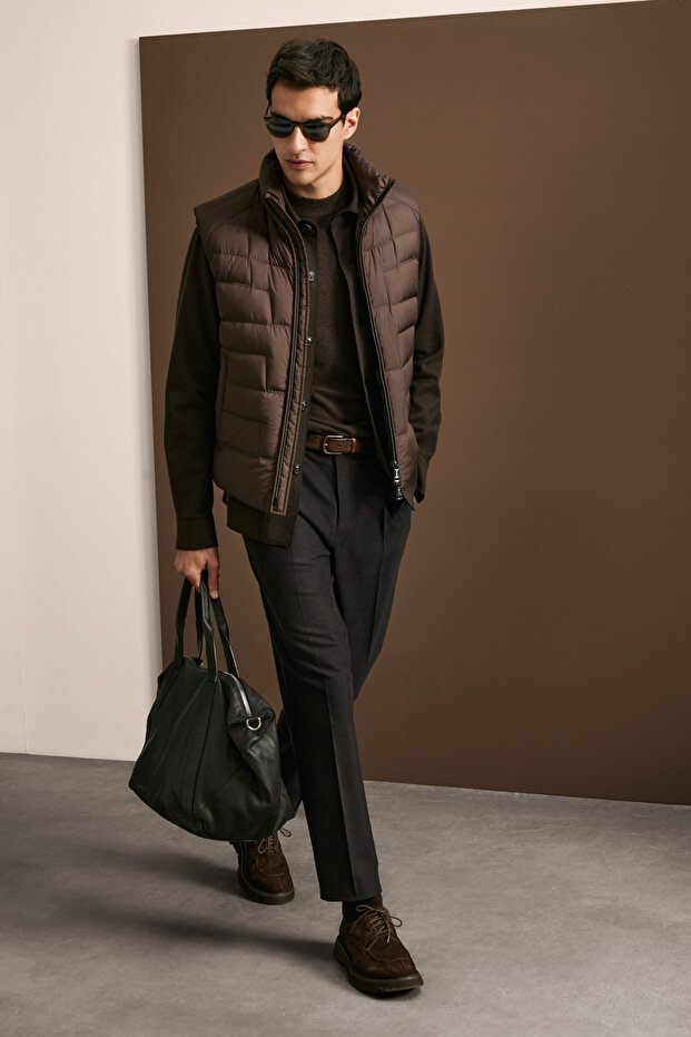 Sunlight Goose down Men's Inflatable Coat Brown