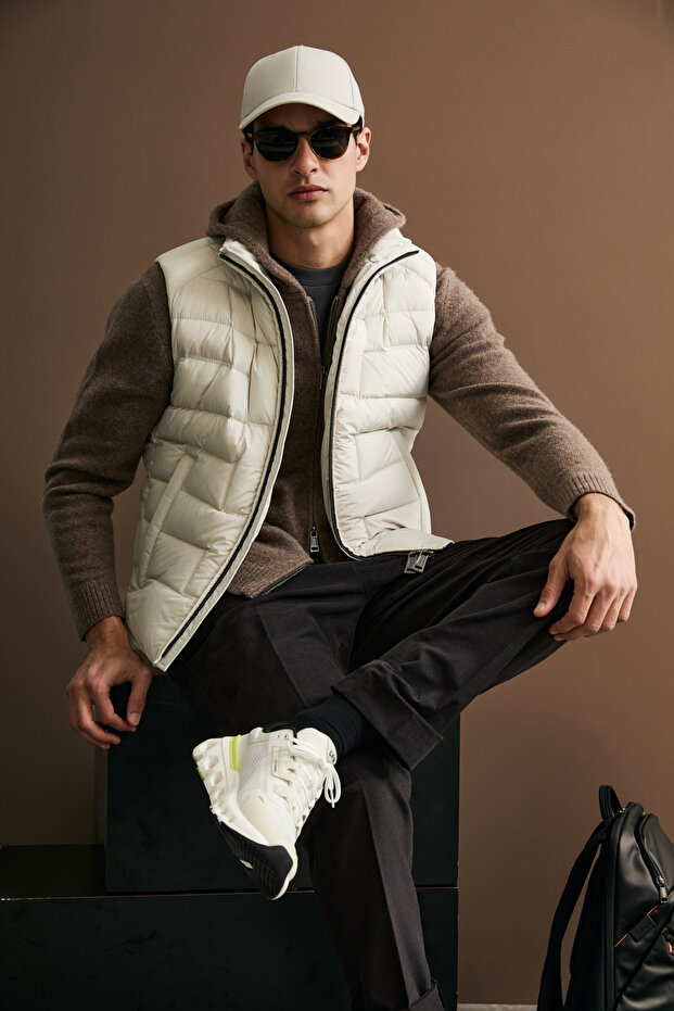 Sunlight Goose Feather Men's Inflatable Coat Stone