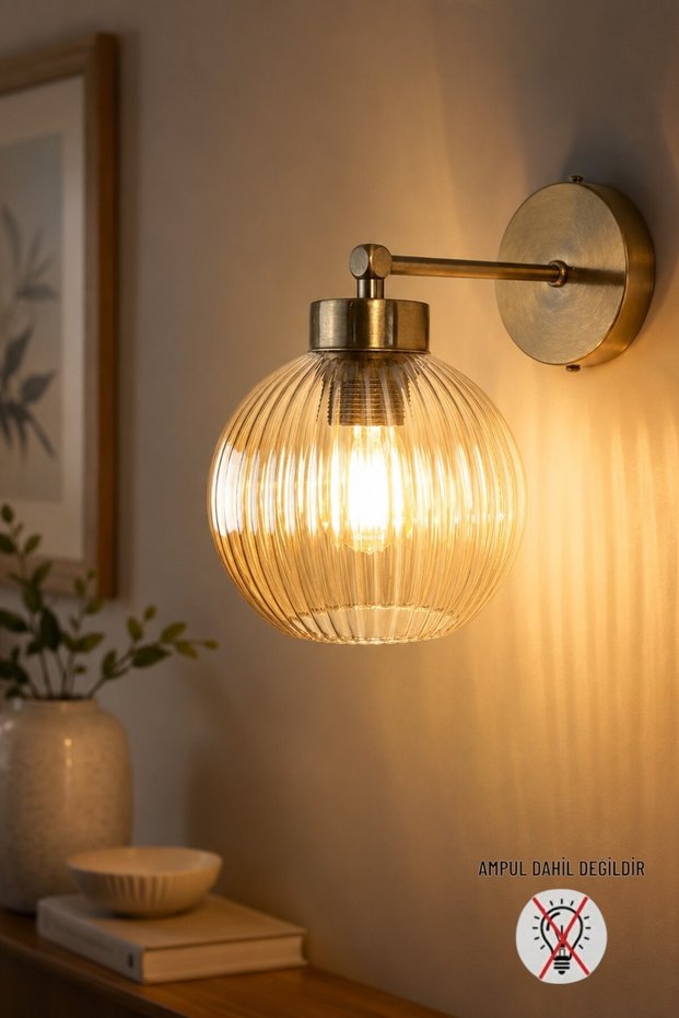 Bobel Honey Glass Flat Body Sconce Wall Lamp Modern Hotel Cafe Vintage Living Room Bedroom Staircase Retro