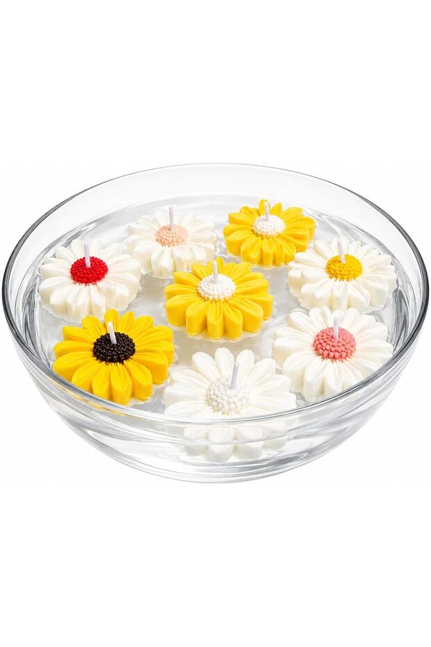 Daisy Floating Candle | Sandalwood Lavender Jasmine Vanilla Rose | Custom Colour | Wedding Décor | Handmade Dubai