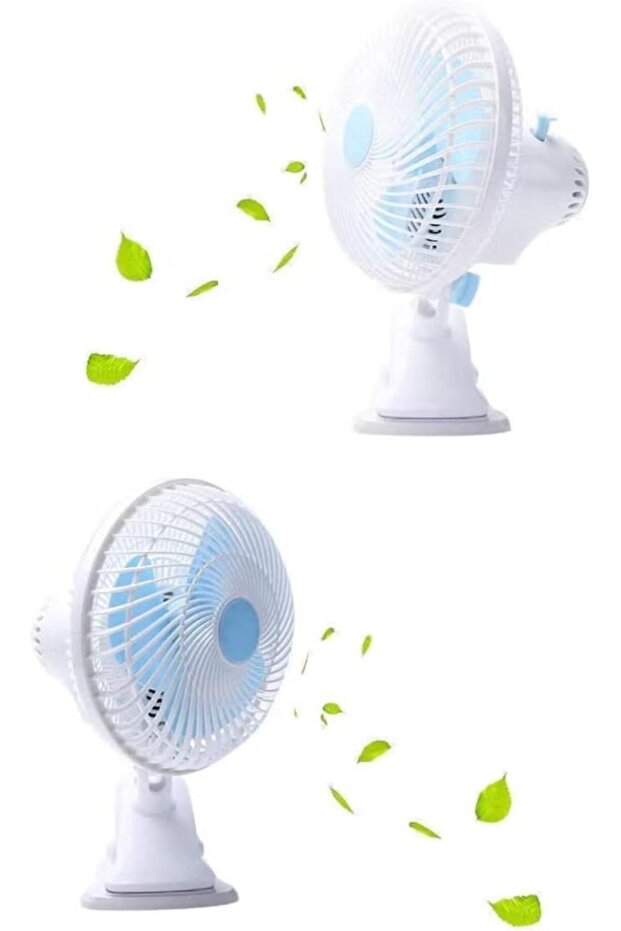 8" Clip Fan- 3-in-1 Use, with 3 Leaf Blades For Strong Wind And 2-Speed Levels, High Performance Motor For High Speed, 180-Degree Rotation