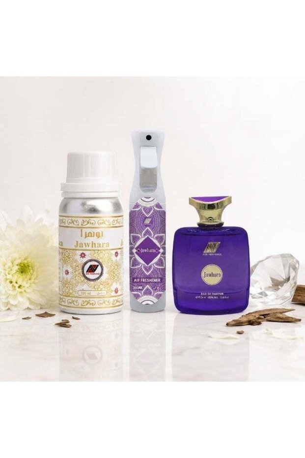 Jawhara Fragrance Collection Combo by – EDP 100ml + Concentrated Perfume Oil 100ml + Air Freshener Spray 300ml