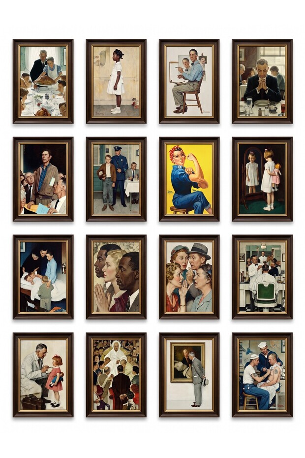 Norman Rockwell Paintings 16-Piece Sticker Set Laptop Notebook Agenda Label
