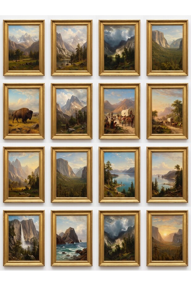 Albert Bierstadt Paintings 16-Piece Sticker Set Laptop Notebook Agenda Sticker