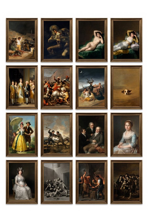 Francisco Goya Works 16-Piece Sticker Set Laptop Notebook Planner Sticker