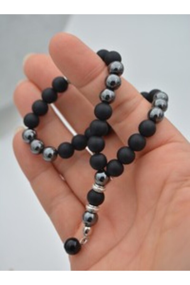 Rosenkrans from Onyx and Hematite Stones - Black -