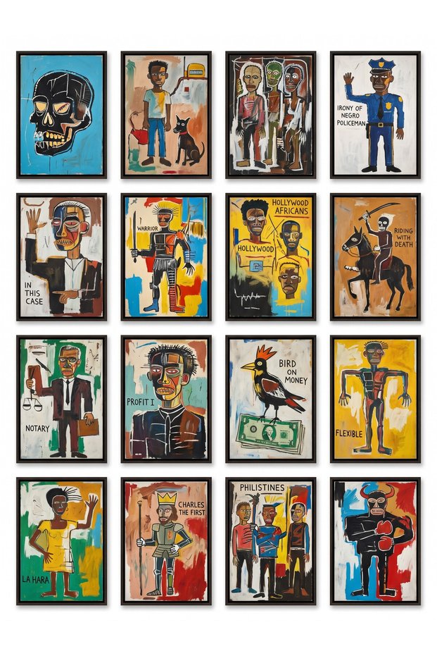 Jean-Michel Basquiat Works 16-Piece Sticker Set Laptop Notebook Sticker