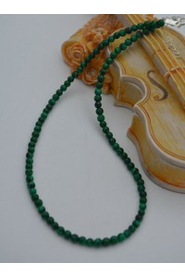 4mm Malahit Stone Necklace - Multicolor -