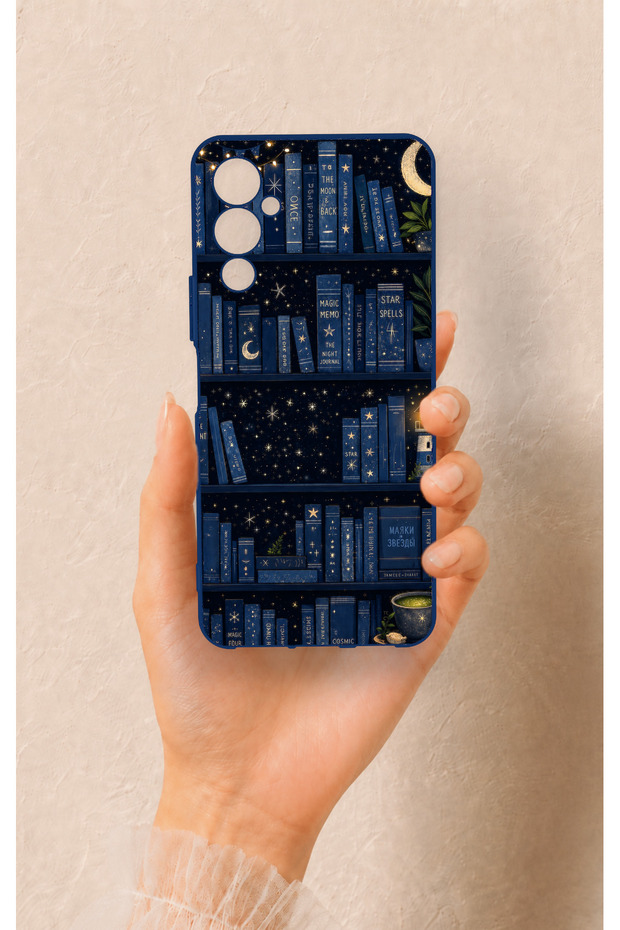 Tecno Pova Neo 4 Compatible Night-Themed Bookshelf Patterned Silicone Case
