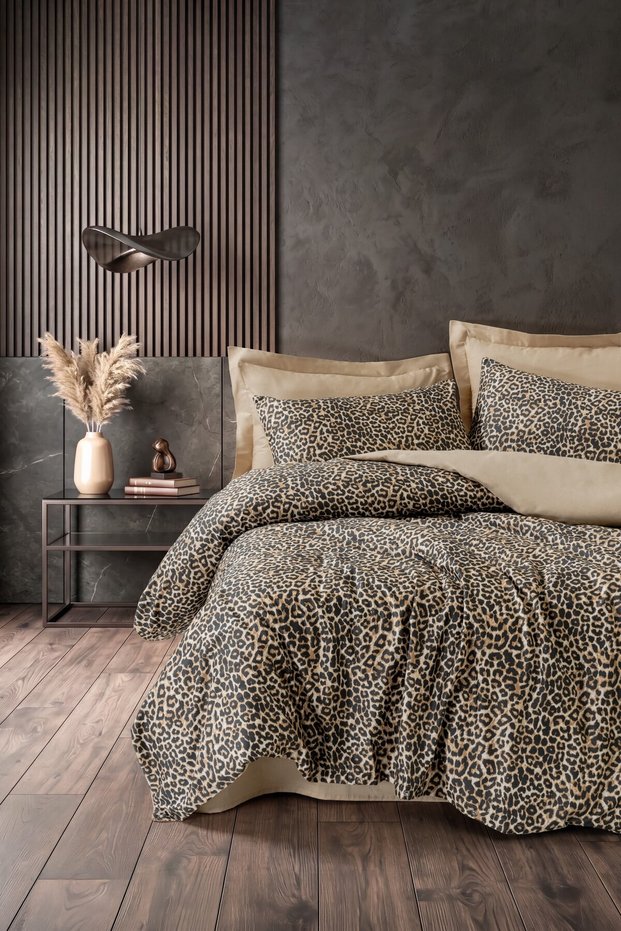 Satin Double Duvet Cover Set Kalahari Beige