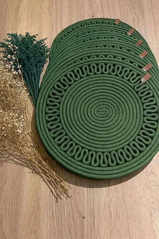 Chrysanthemum Model 6-Piece Round American Service Set (33 cm) | Washable Vegan Supla Set (11 Colors)
